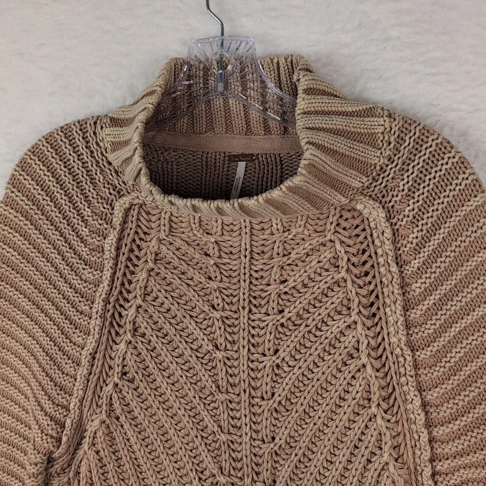 Free People Sweetheart‎ Sweater Women's Small Cotton Sandcastle Slouchy